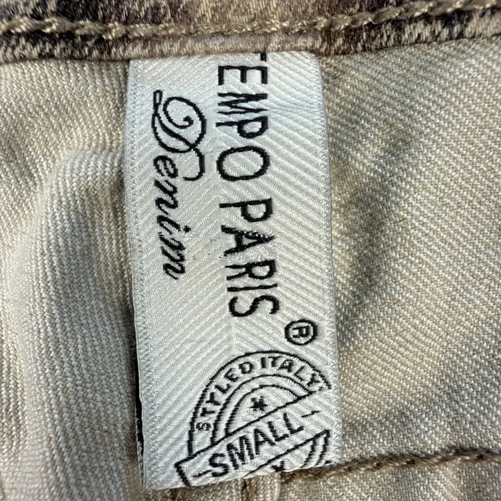 Y2K Tempo Paris Skinny Jeans Women's Small Acid Wash Camo Print Grunge Moto